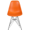 Elon Series Orange Plastic Chair with Chrome Base