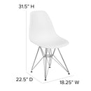Elon Series White Plastic Chair with Chrome Base