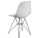 Elon Series White Plastic Chair with Chrome Base