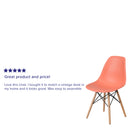 Elon Series Peach Plastic Chair with Wooden Legs