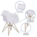 Alonza Series Transparent Side Chair with Gold Base