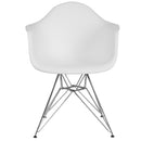 Alonza Series White Plastic Chair with Chrome Base