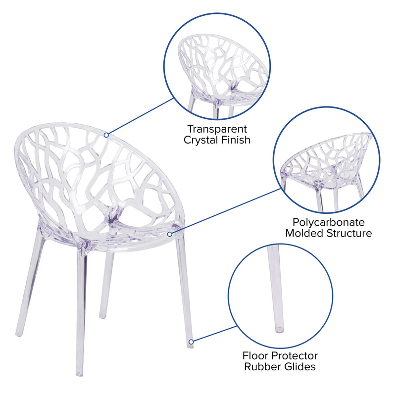 Specter Series Transparent Stacking Side Chair