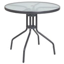 Nantucket 6 Piece Brown Patio Garden Set with Umbrella Table and Set of 4 Folding Chairs