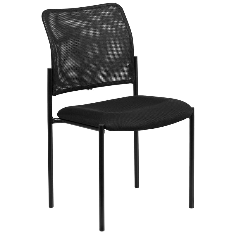 Comfort Black Mesh Stackable Steel Side Chair