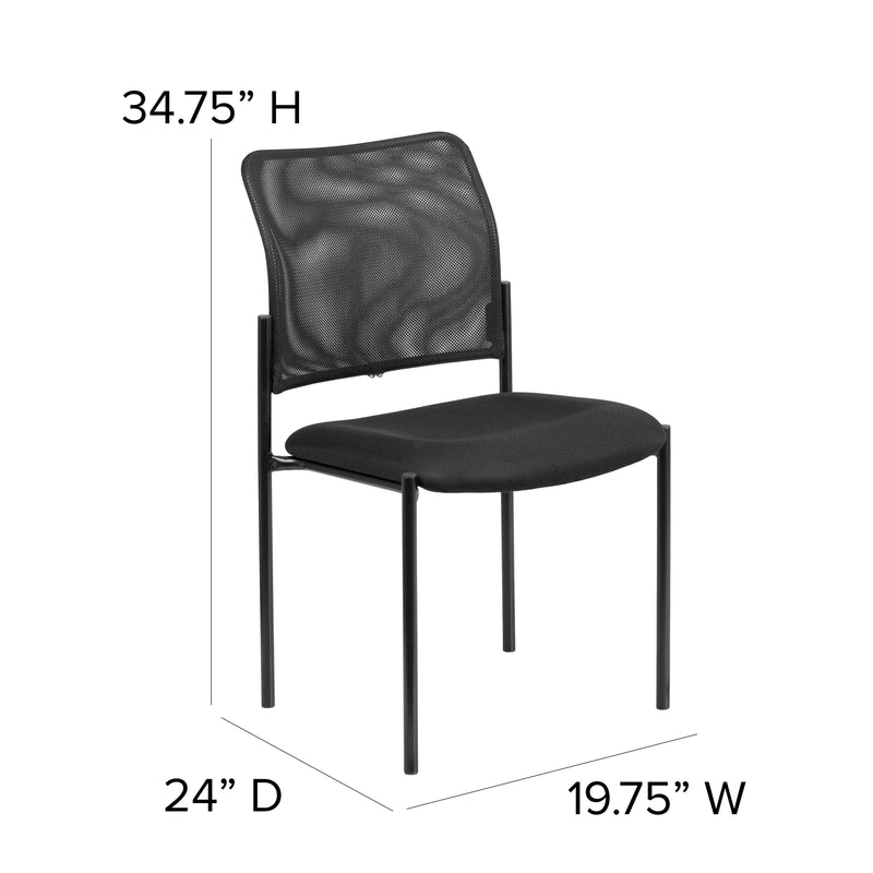 Comfort Black Mesh Stackable Steel Side Chair