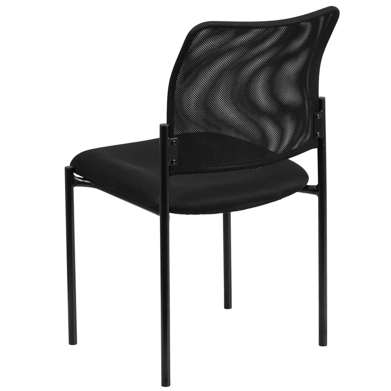 Comfort Black Mesh Stackable Steel Side Chair