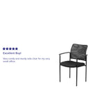 Comfort Black Mesh Stackable Steel Side Chair with Arms