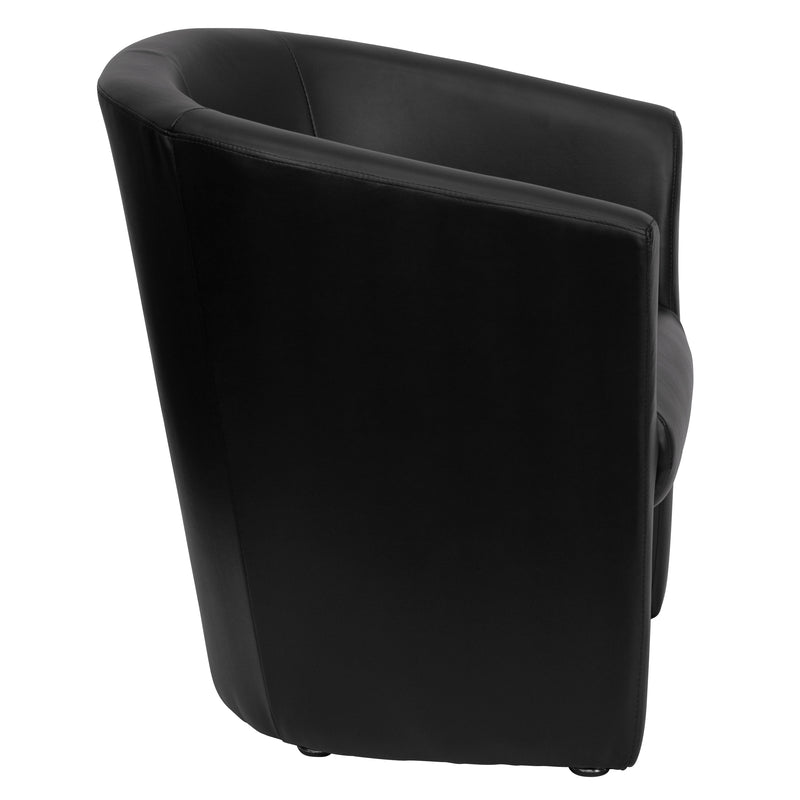 Black LeatherSoft Barrel-Shaped Guest Chair