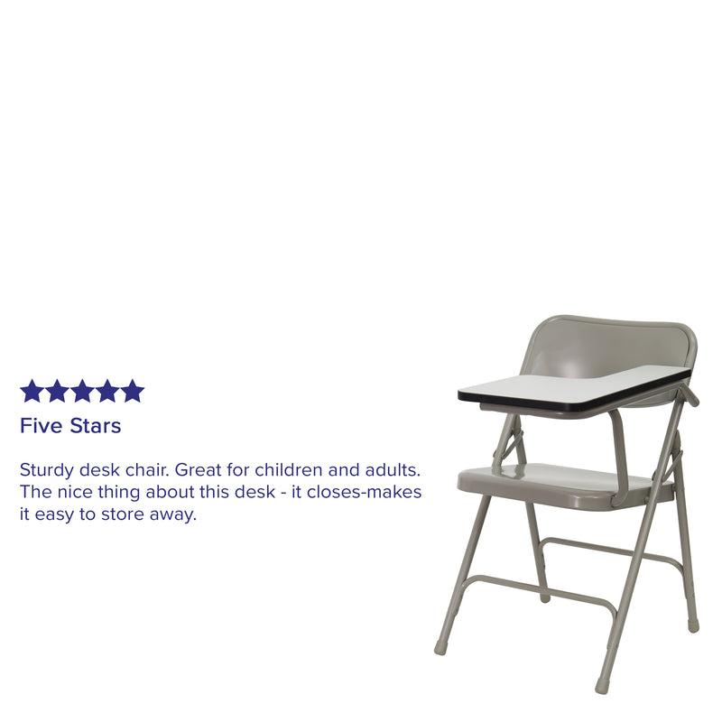 Premium Steel Folding Chair with Left Handed Tablet Arm