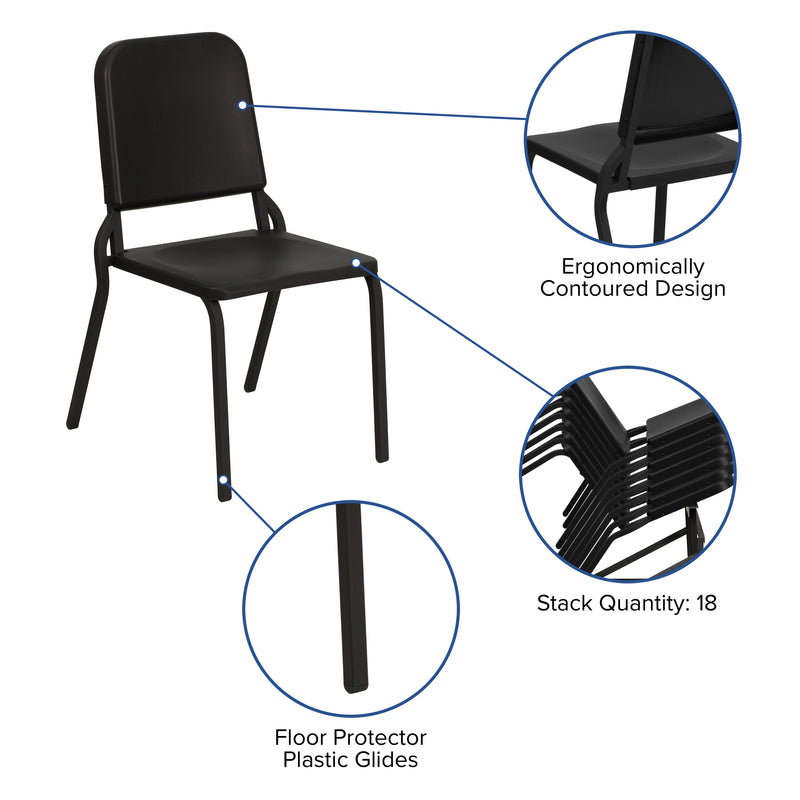 SINGLEWAVE Series Black High Density Stackable Melody Band/Music Chair