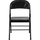 SINGLEWAVE Series Triple Braced & Double Hinged Black Metal Folding Chair