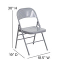 SINGLEWAVE Series Triple Braced & Double Hinged Gray Metal Folding Chair