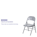 SINGLEWAVE Series Triple Braced & Double Hinged Gray Metal Folding Chair