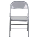 SINGLEWAVE Series Triple Braced & Double Hinged Gray Metal Folding Chair