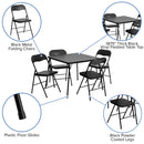 5 Piece Black Folding Card Table and Chair Set