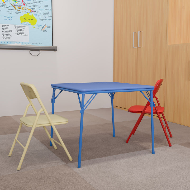 Kids Blue Folding Table Set