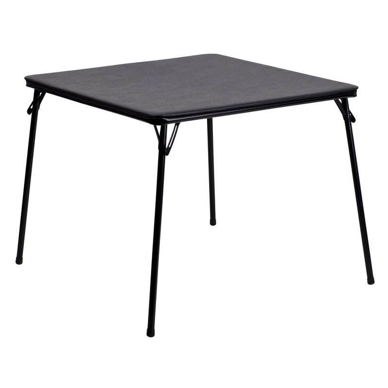 Black Folding Card Table - Lightweight Portable Folding Table with Collapsible Legs