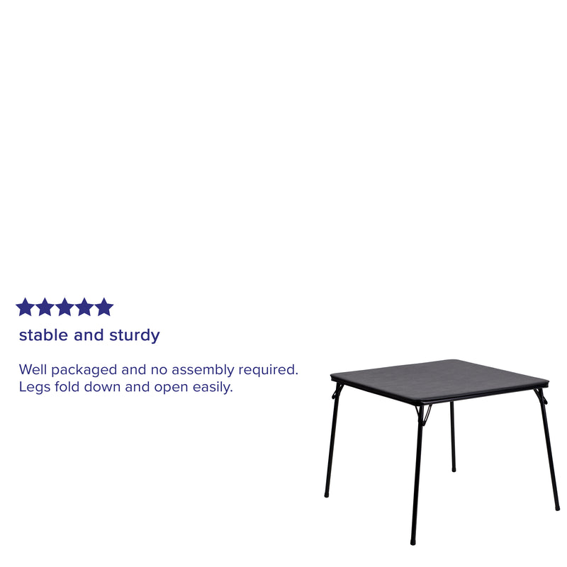 Black Folding Card Table - Lightweight Portable Folding Table with Collapsible Legs