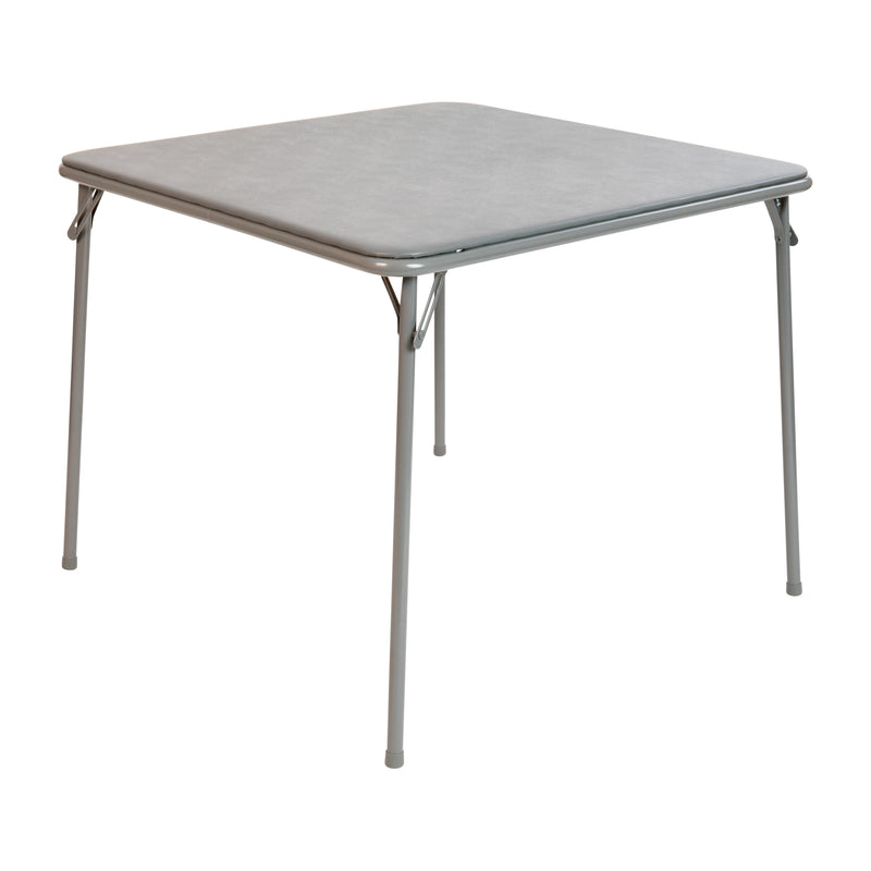 Gray Folding Card Table - Lightweight Portable Folding Table with Collapsible Legs