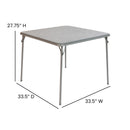 Gray Folding Card Table - Lightweight Portable Folding Table with Collapsible Legs