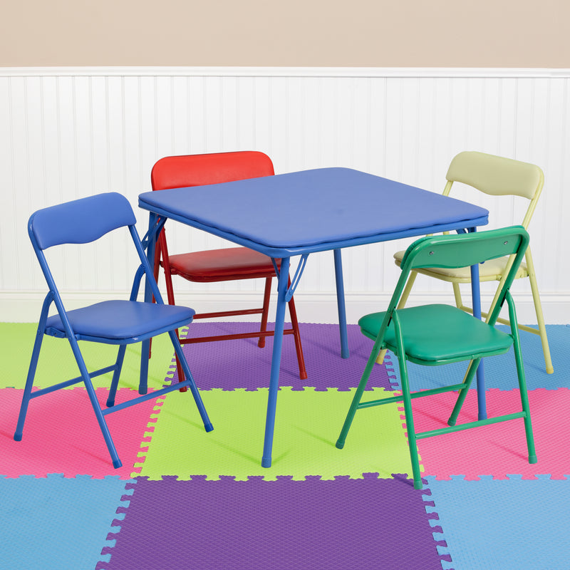 Kids Colorful 5 Piece Folding Table and Chair Set