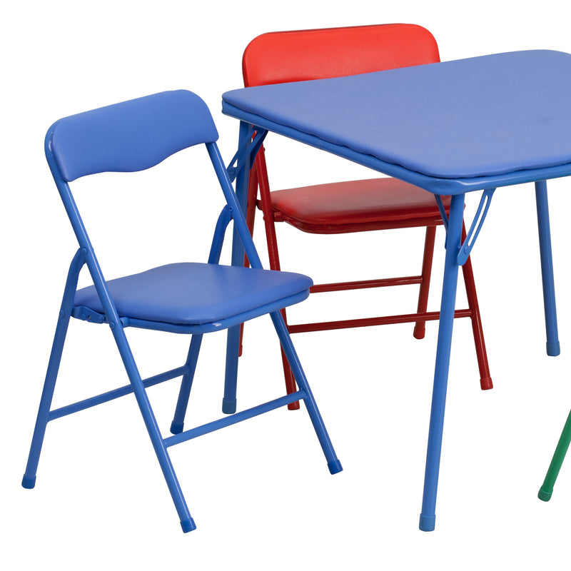 Kids Colorful 5 Piece Folding Table and Chair Set