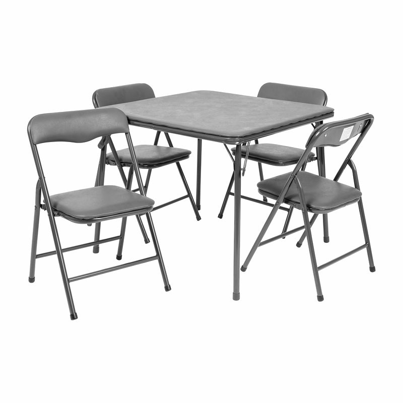 Kids Gray 5 Piece Folding Table and Chair Set