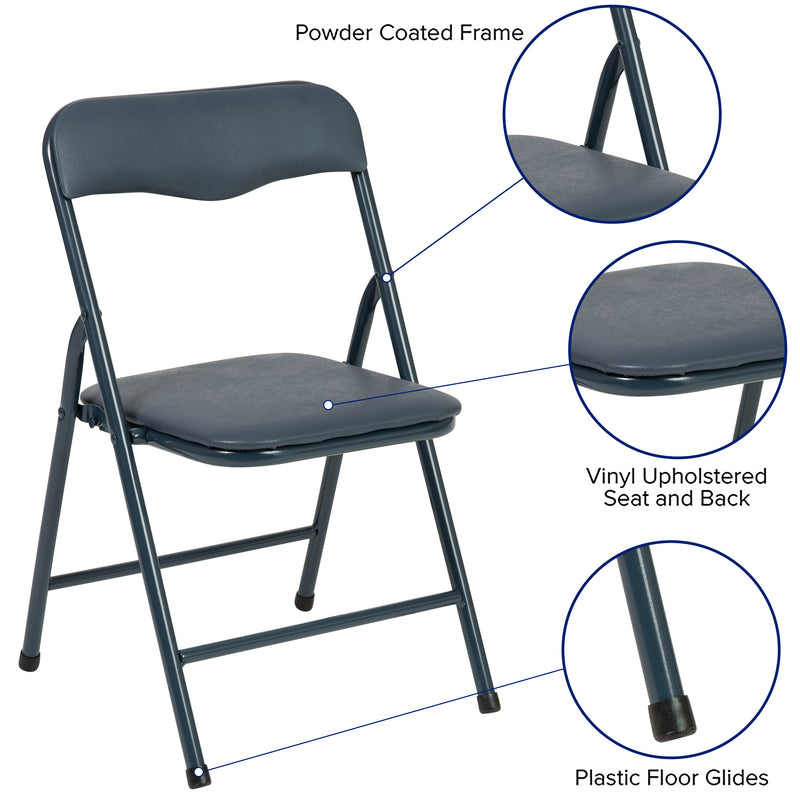 Kids Navy 5 Piece Folding Table and Chair Set