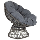 Bowie Comfort Series Swivel Patio Chair with Dark Gray Cushion