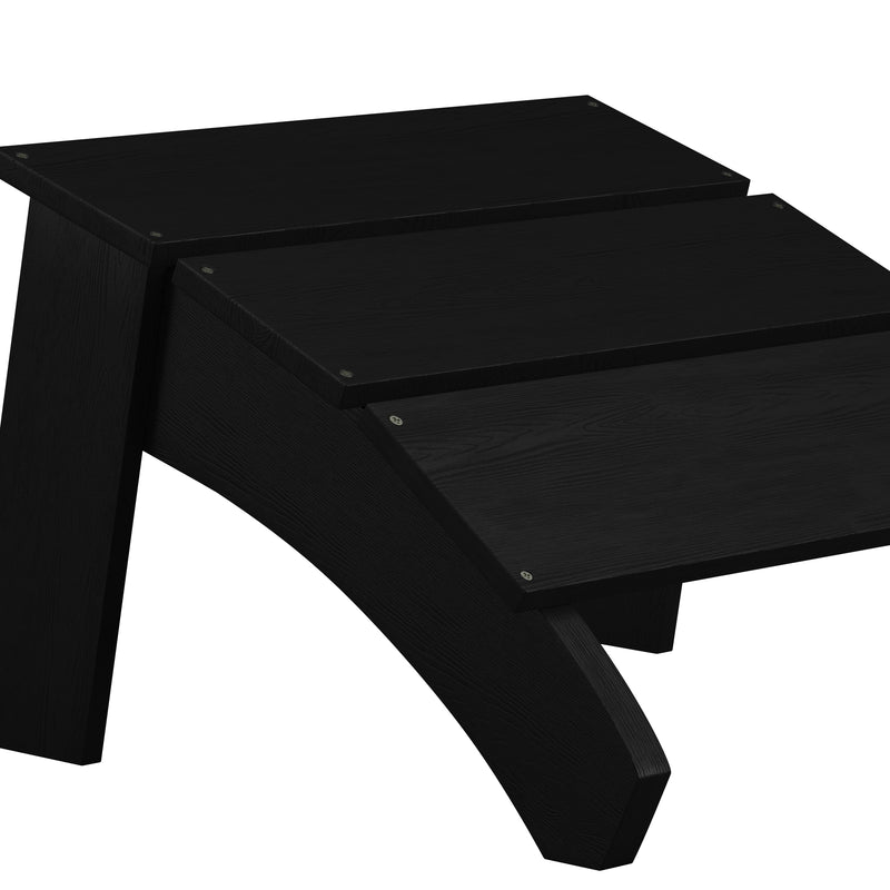 Sawyer Modern All-Weather Poly Resin Wood Adirondack Ottoman Foot Rest in Black