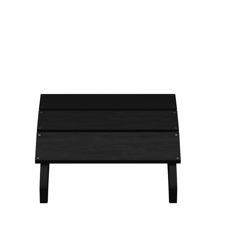 Sawyer Modern All-Weather Poly Resin Wood Adirondack Ottoman Foot Rest in Black