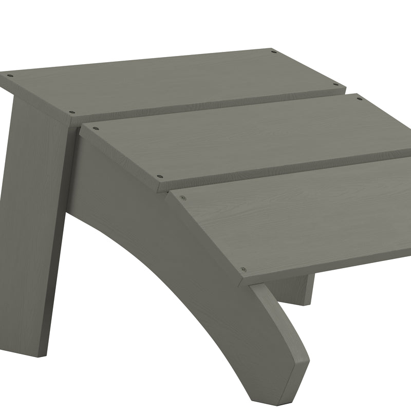 Sawyer Modern All-Weather Poly Resin Wood Adirondack Ottoman Foot Rest in Gray