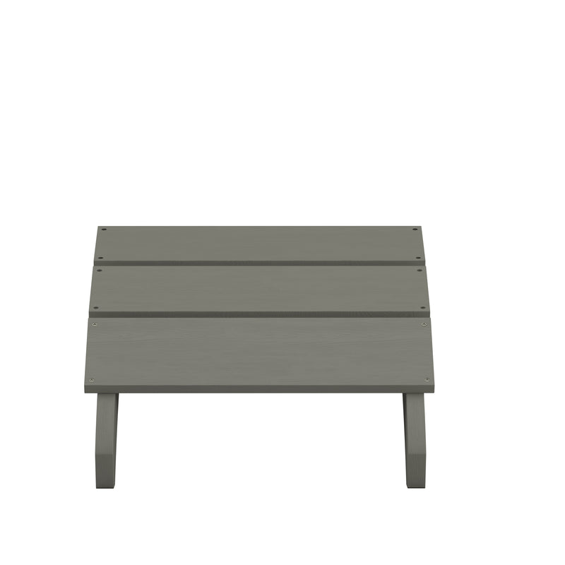 Sawyer Modern All-Weather Poly Resin Wood Adirondack Ottoman Foot Rest in Gray