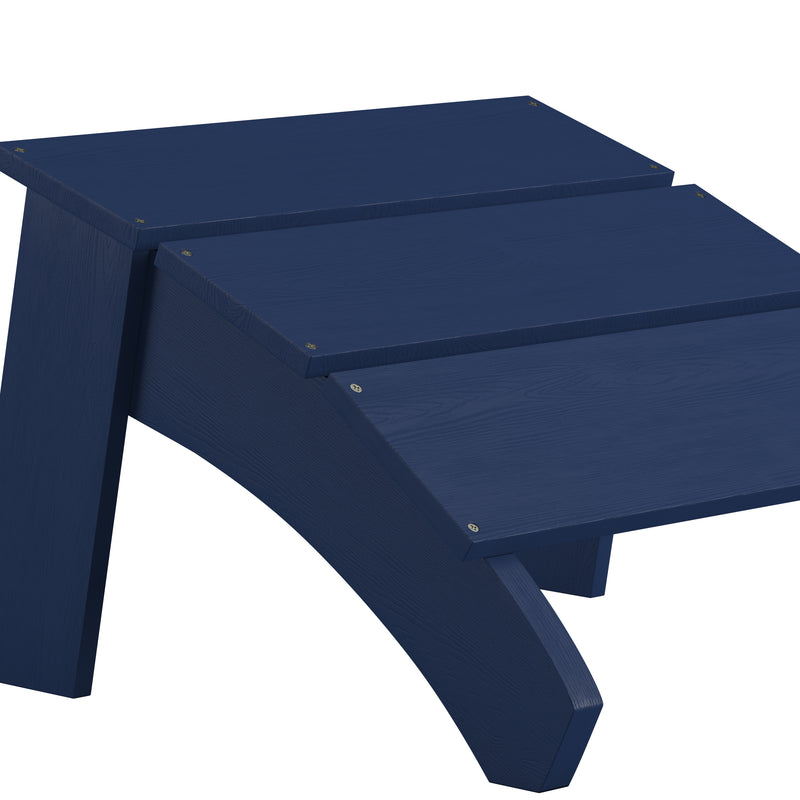 Sawyer Modern All-Weather Poly Resin Wood Adirondack Ottoman Foot Rest in Navy