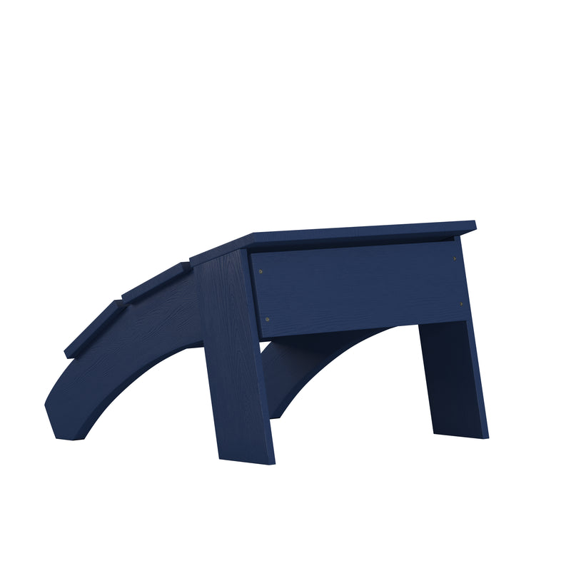 Sawyer Modern All-Weather Poly Resin Wood Adirondack Ottoman Foot Rest in Navy