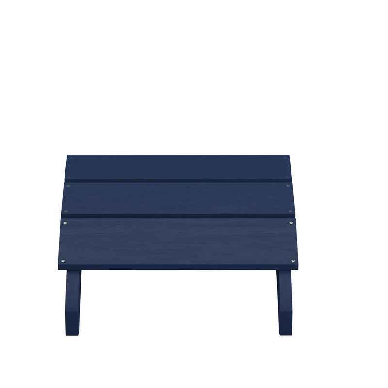 Sawyer Modern All-Weather Poly Resin Wood Adirondack Ottoman Foot Rest in Navy