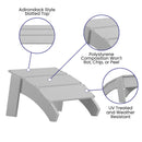 Sawyer Modern All-Weather Poly Resin Wood Adirondack Ottoman Foot Rest in White