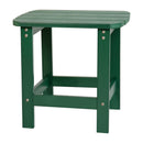 2 Pack Charlestown All-Weather Poly Resin Wood Adirondack Chairs with Side Table in Green