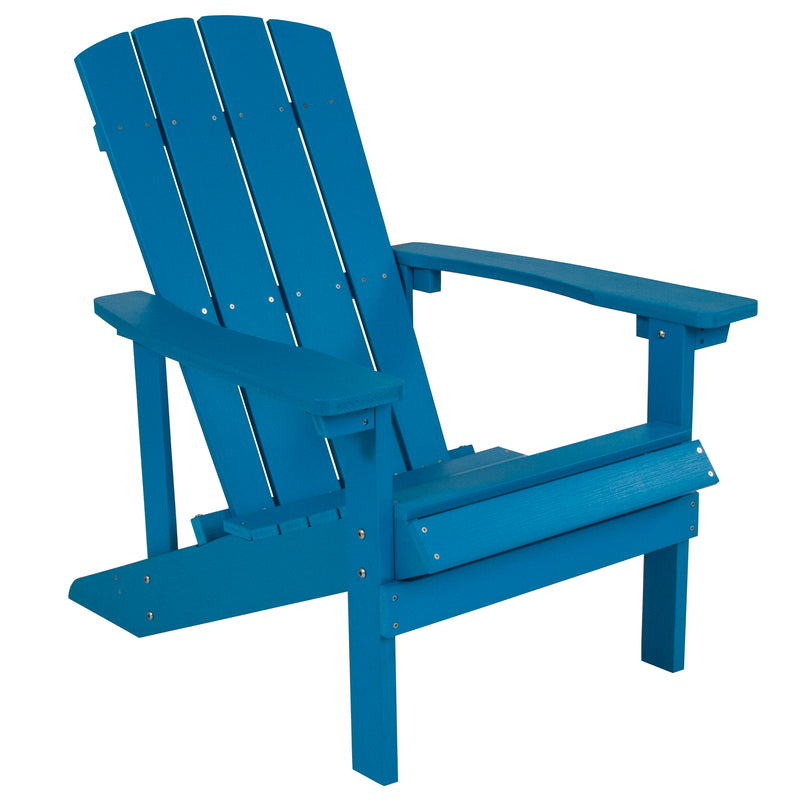 Charlestown All-Weather Poly Resin Wood Adirondack Chair in Blue