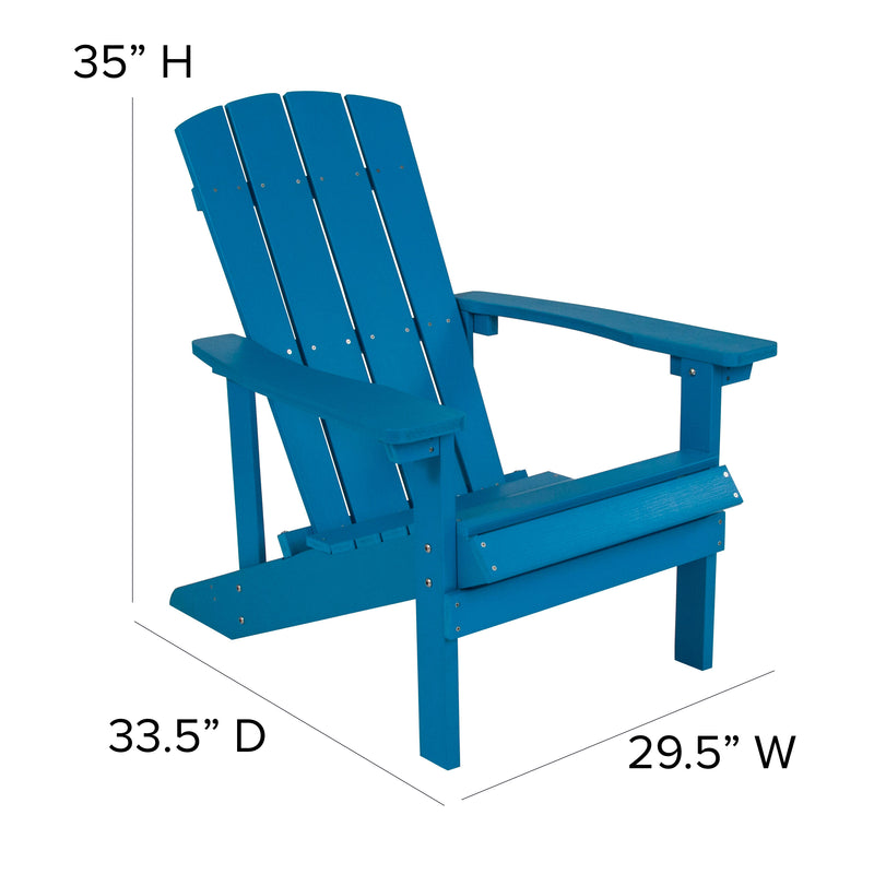 Charlestown All-Weather Poly Resin Wood Adirondack Chair in Blue