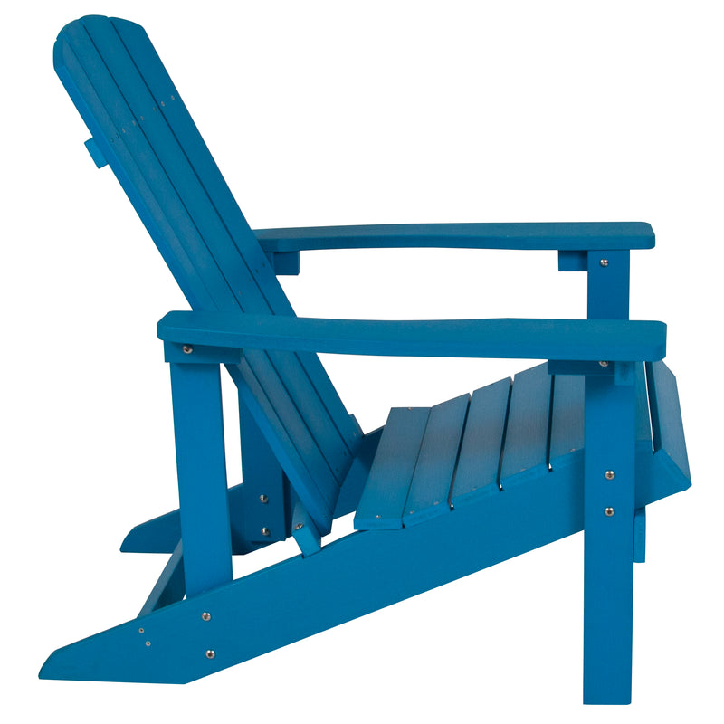 Charlestown All-Weather Poly Resin Wood Adirondack Chair in Blue