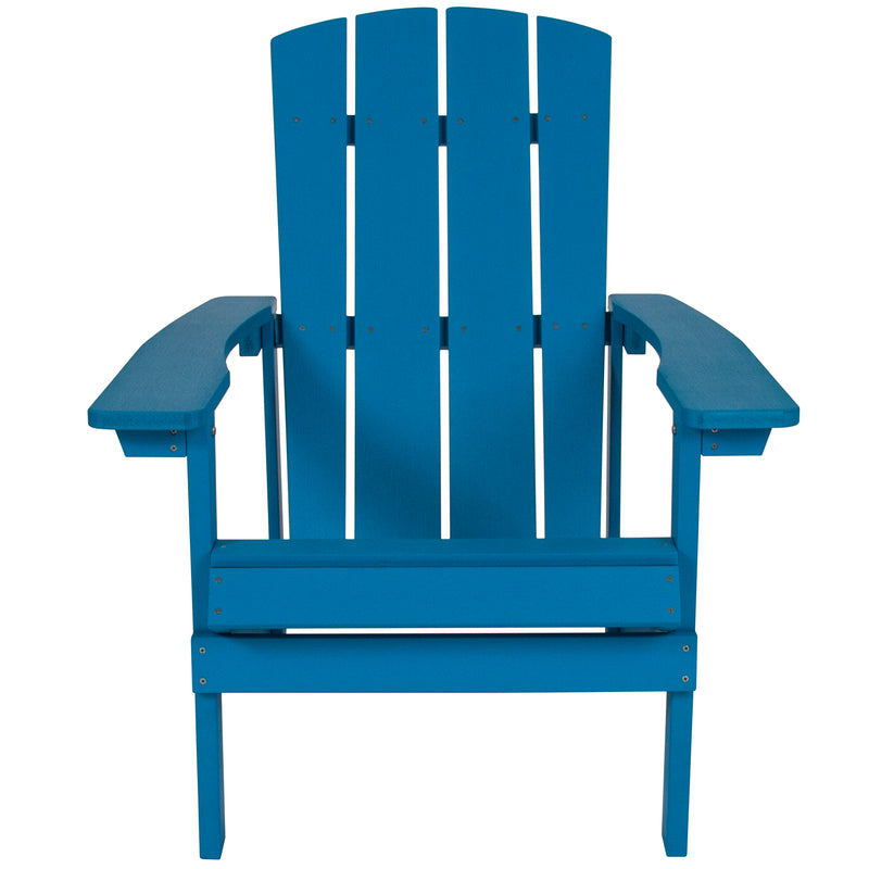 Charlestown All-Weather Poly Resin Wood Adirondack Chair in Blue