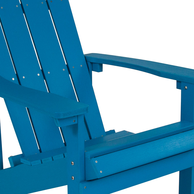 Charlestown All-Weather Poly Resin Wood Adirondack Chair in Blue