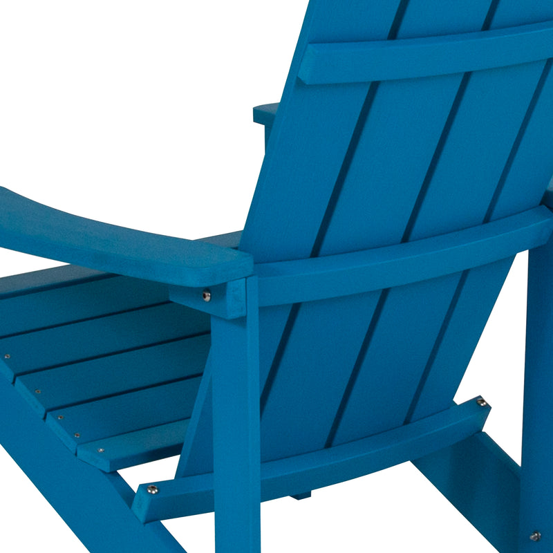 Charlestown All-Weather Poly Resin Wood Adirondack Chair in Blue