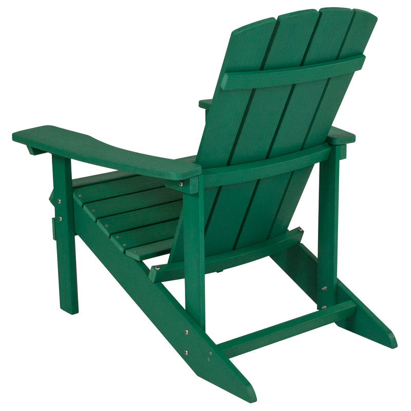 Charlestown All-Weather Poly Resin Wood Adirondack Chair in Green