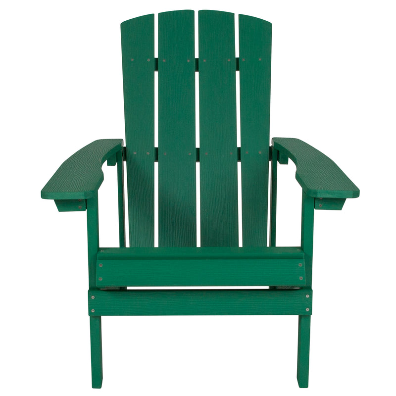 Charlestown All-Weather Poly Resin Wood Adirondack Chair in Green