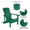 Charlestown All-Weather Poly Resin Wood Adirondack Chair in Green