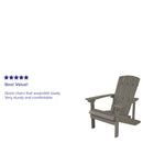Charlestown All-Weather Poly Resin Wood Adirondack Chair in Gray