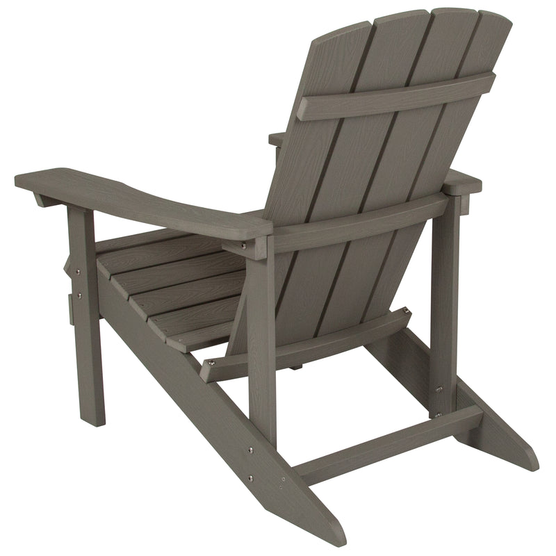 Charlestown All-Weather Poly Resin Wood Adirondack Chair in Gray